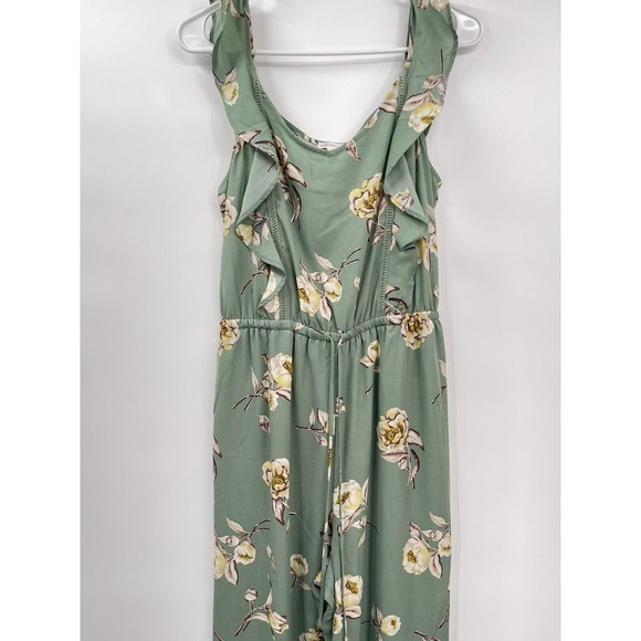 Xhilaration Koolot style silky jade floral pant jumpsuit Size M - Picture 2 of 7
